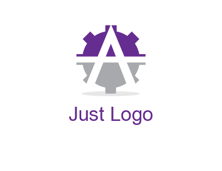 letter A in gear logo