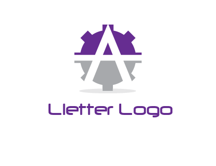 letter A in gear logo