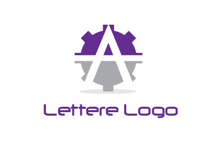 letter A in gear logo