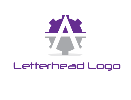 letter A in gear logo