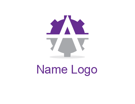 letter A in gear logo