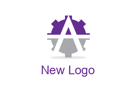 letter A in gear logo