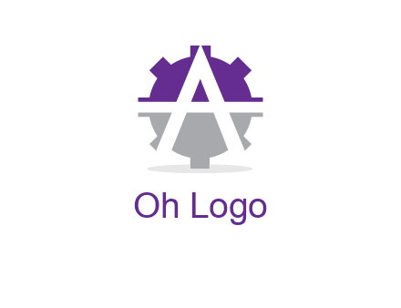 letter A in gear logo