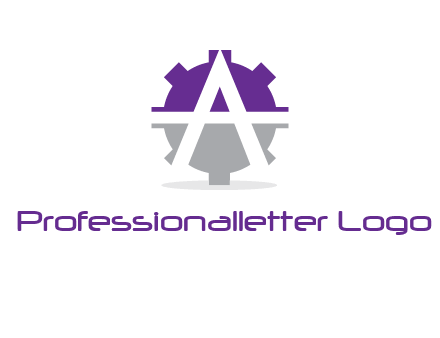 letter A in gear logo