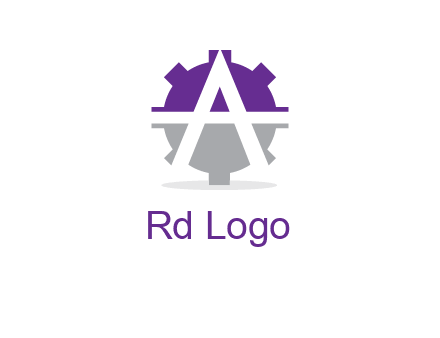 letter A in gear logo