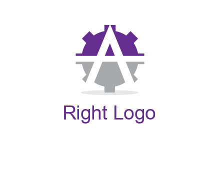 letter A in gear logo