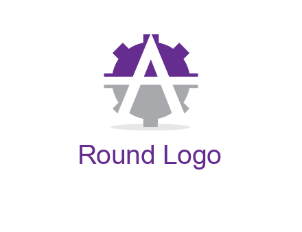 letter A in gear logo