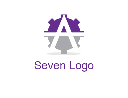 letter A in gear logo