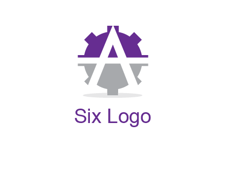 letter A in gear logo