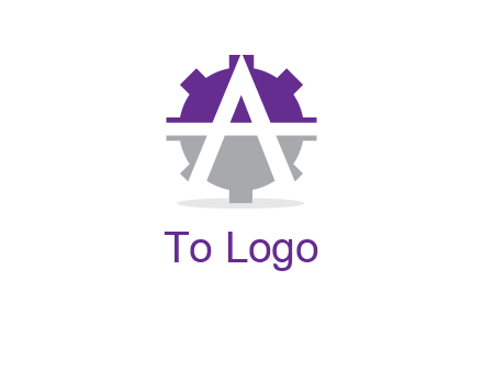 letter A in gear logo