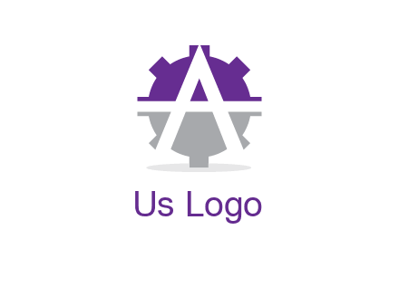 letter A in gear logo