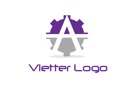 letter A in gear logo
