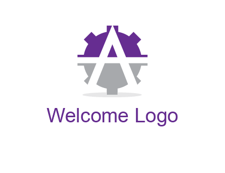 letter A in gear logo