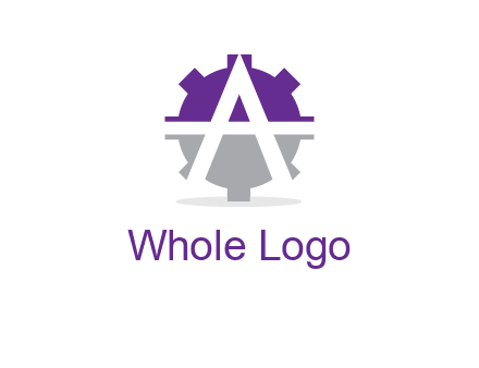 letter A in gear logo
