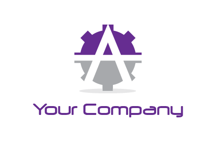 letter A in gear logo