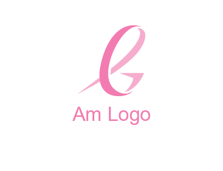 cancer ribbon letter G logo