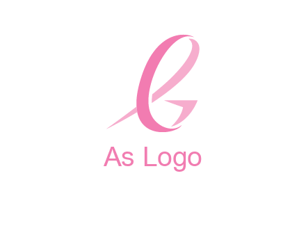 cancer ribbon letter G logo