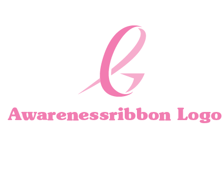 cancer ribbon letter G logo
