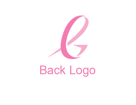 cancer ribbon letter G logo