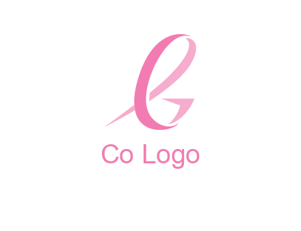 cancer ribbon letter G logo