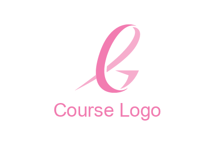 cancer ribbon letter G logo