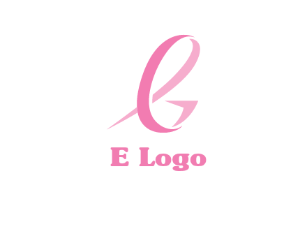 cancer ribbon letter G logo