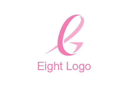 cancer ribbon letter G logo