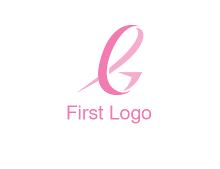 cancer ribbon letter G logo
