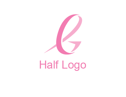 cancer ribbon letter G logo