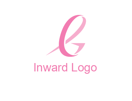 cancer ribbon letter G logo