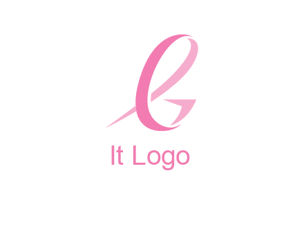 cancer ribbon letter G logo