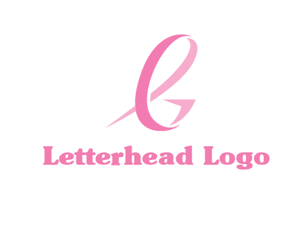 cancer ribbon letter G logo