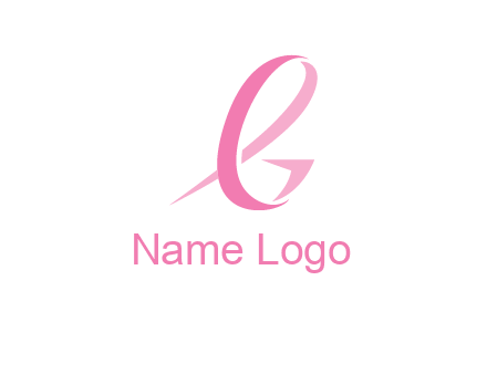 cancer ribbon letter G logo