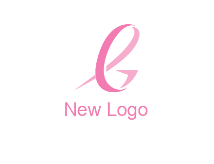 cancer ribbon letter G logo