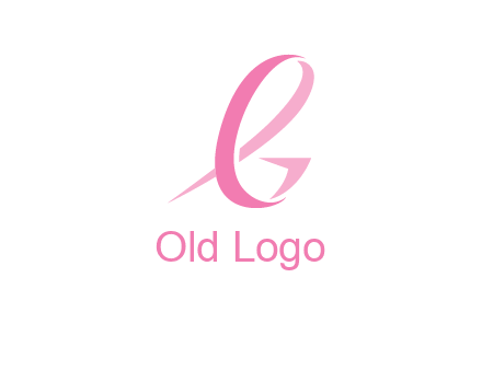 cancer ribbon letter G logo