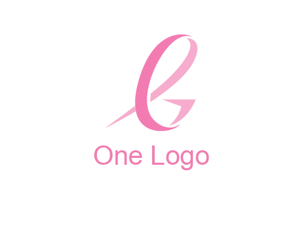 cancer ribbon letter G logo
