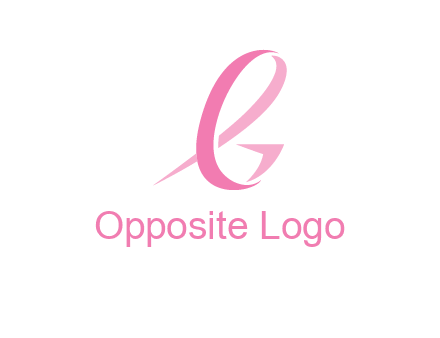 cancer ribbon letter G logo
