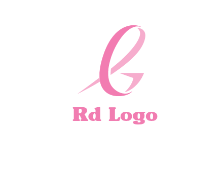 cancer ribbon letter G logo