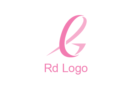 cancer ribbon letter G logo