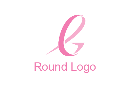 cancer ribbon letter G logo