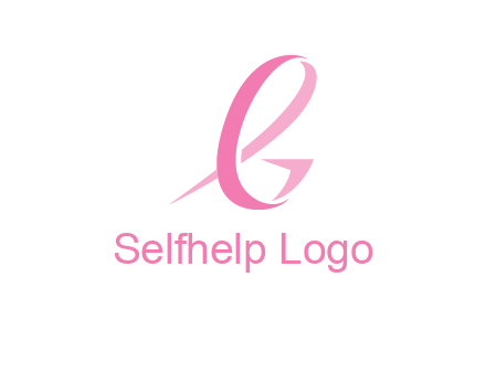 cancer ribbon letter G logo