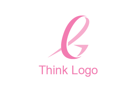 cancer ribbon letter G logo