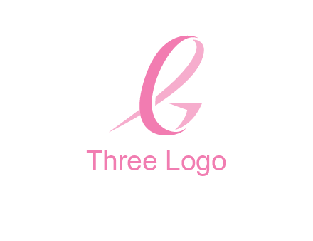 cancer ribbon letter G logo