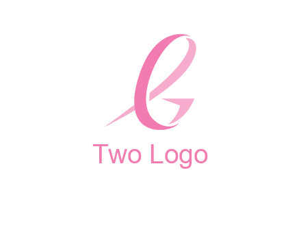 cancer ribbon letter G logo