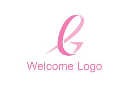 cancer ribbon letter G logo