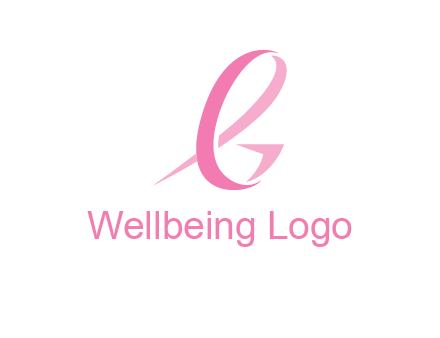 cancer ribbon letter G logo