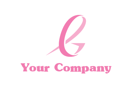 cancer ribbon letter G logo