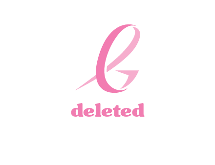 cancer ribbon letter G logo