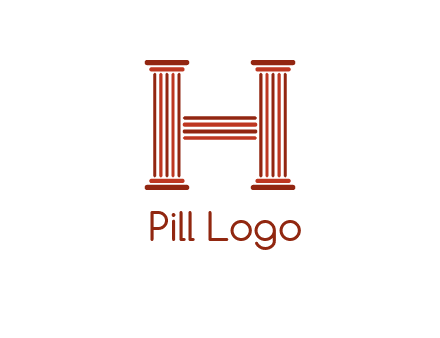 columns in letter H logo