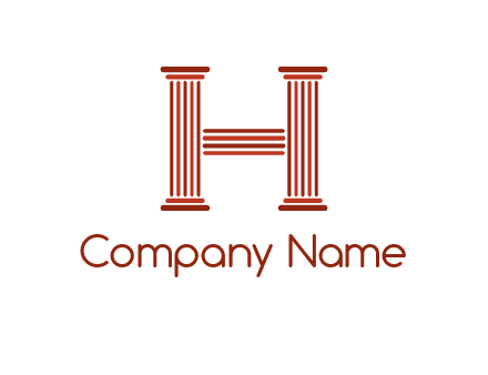 columns in letter H logo